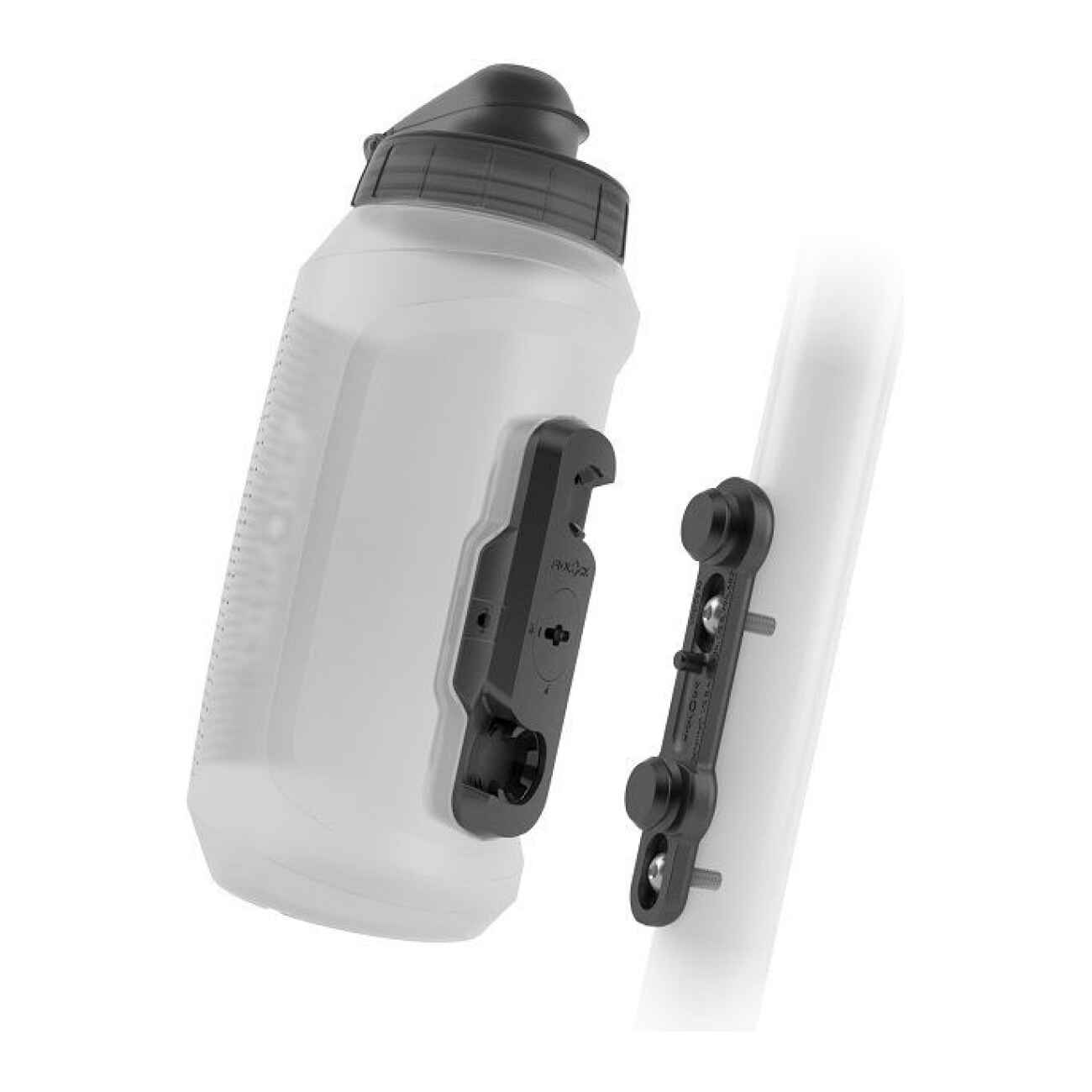 Fidlock Twist Bottle 750 Compact + Bike Base - Drikkeflaske med magnetisk holder - Transparent hvit