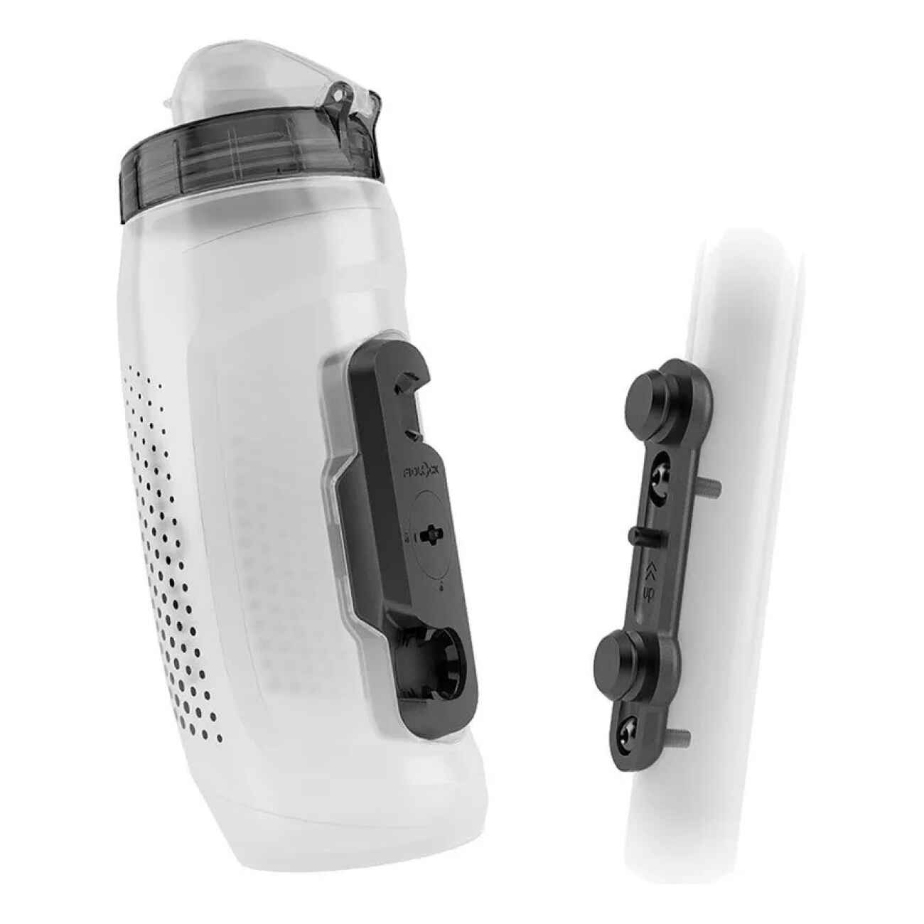 Fidlock Twist Bottle 590 + Bike Base - Drikkeflaske med magnetisk holder - Transparent hvit