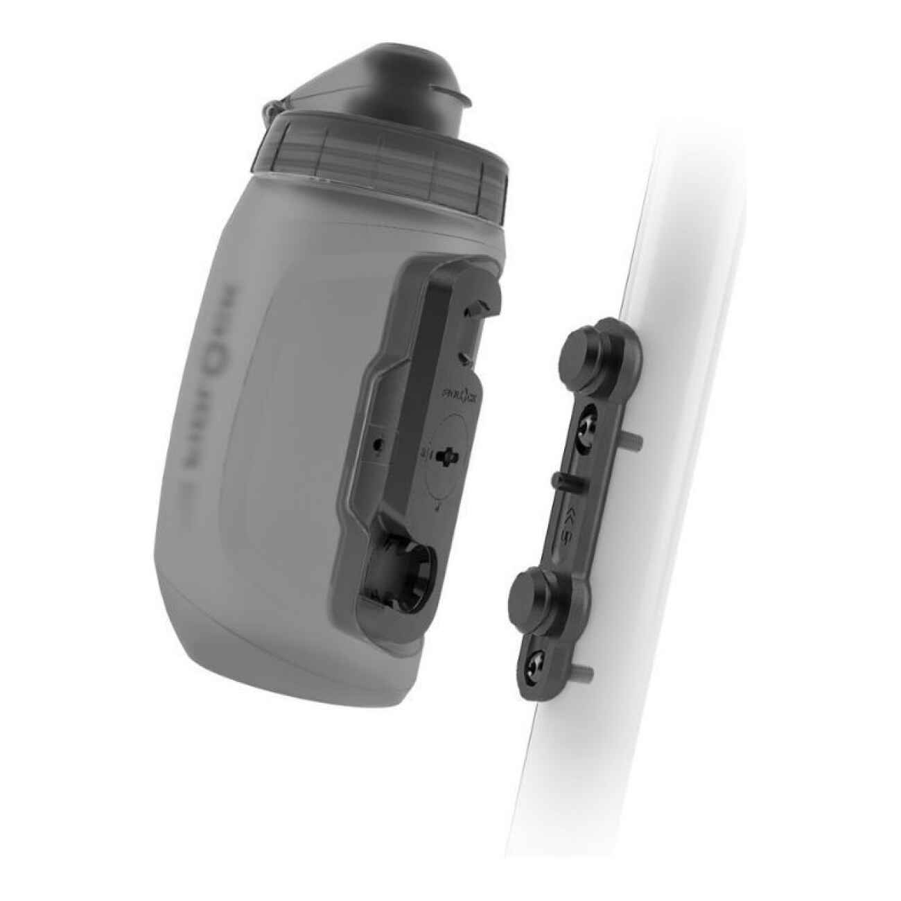 Fidlock Twist Bottle 450 + Bike Base - Drikkeflaske med magnetisk holder - Transparent grå